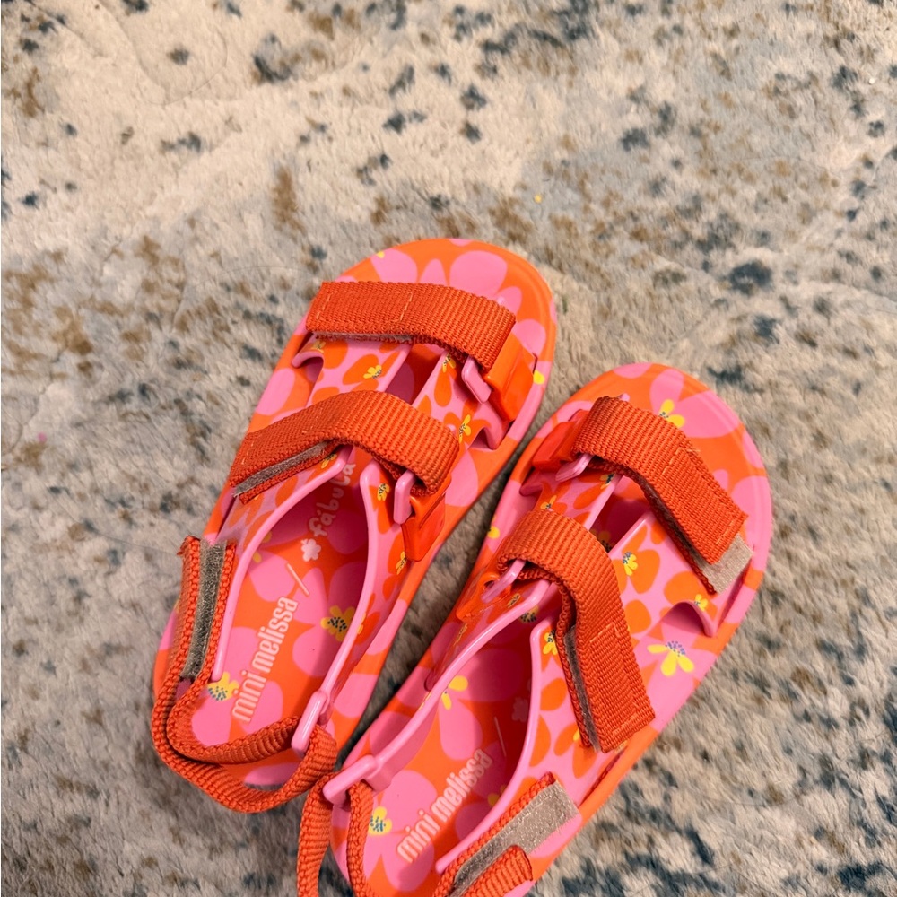 Mini Melissa Kids' Vibrant Pink and Red Sandals